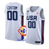 usa team 2023 fiba basketball world cup custom white home jersey