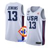 usa team 2023 fiba basketball world cup john jenkins white home jersey