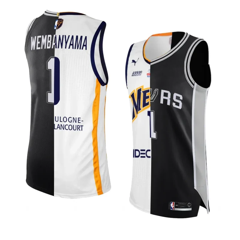 victor wembanyama split edition jersey 2023 nba draft white black