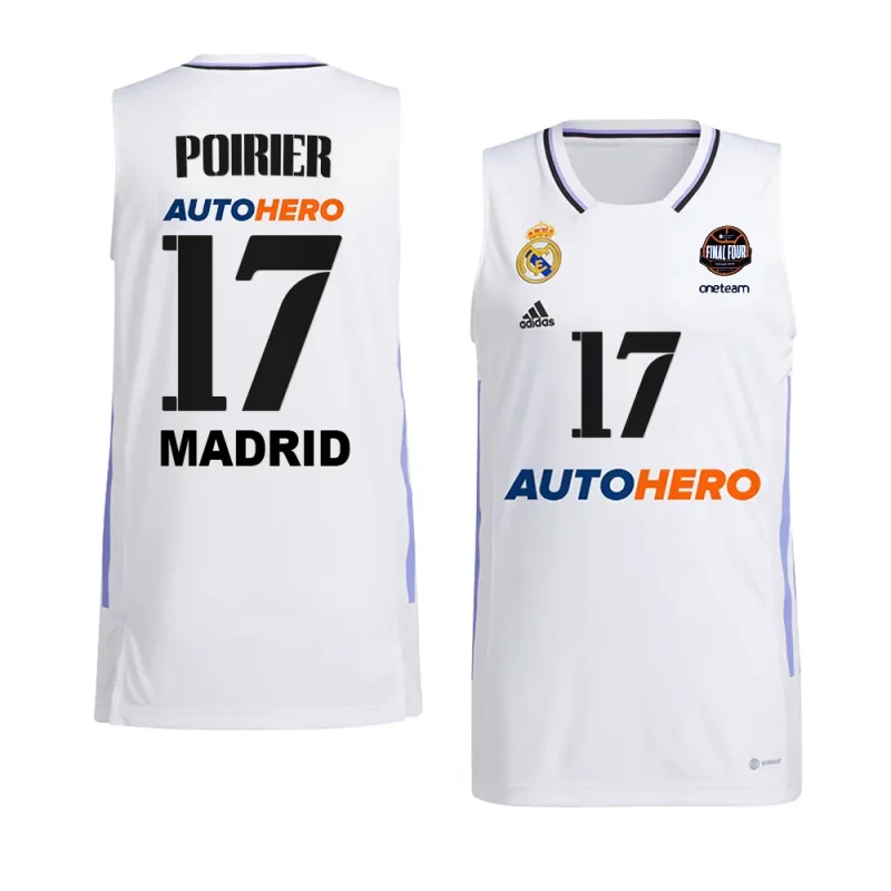 vincent poirier real madrid 11th euroleague champions home shirtjersey white