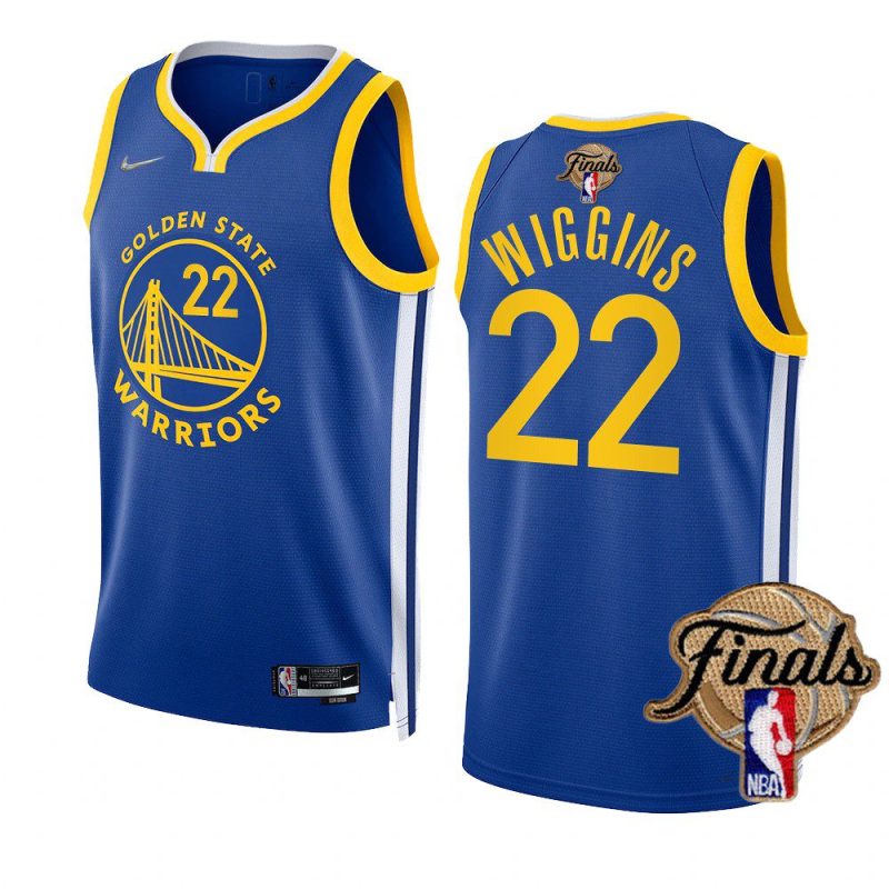 warriors andrew wiggins 2022 nba finals royalgold blooded jersey