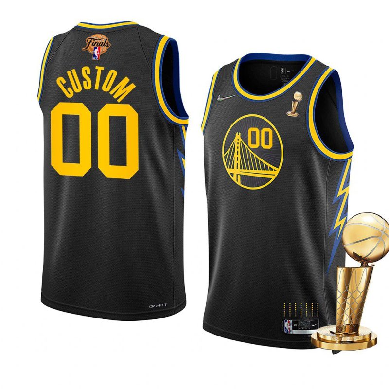 warriors custom 2022 nba finals champions blackcity jersey