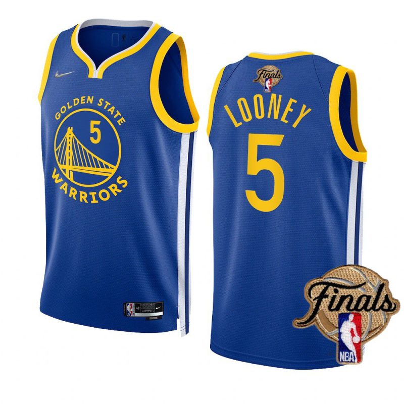 warriors kevon looney 2022 nba finals royalgold blooded jersey