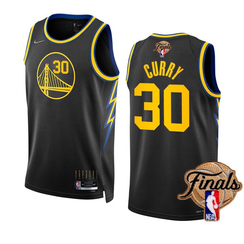 warriors stephen curry 2022 nba finals blackgold blooded jersey