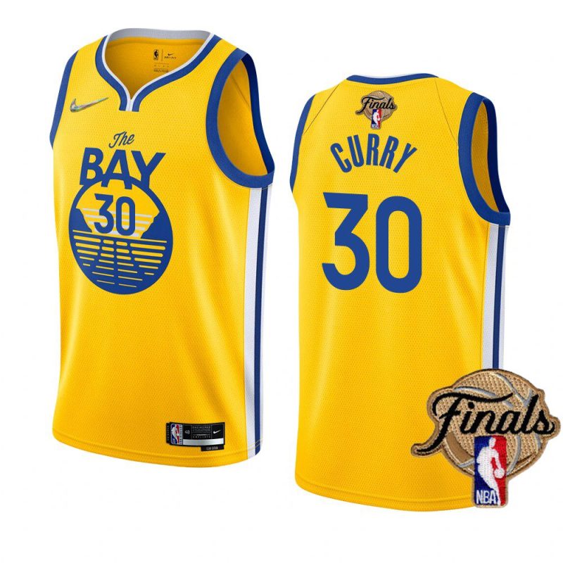 warriors stephen curry 2022 nba finals goldgold blooded jersey