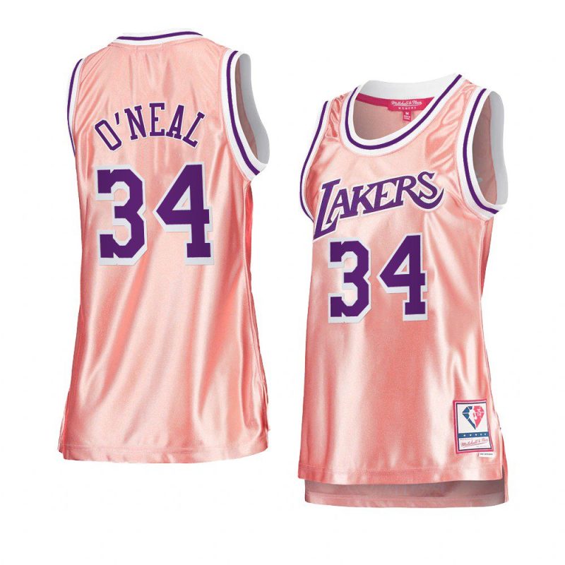 women shaquille o'neal pink rose gold lakersjersey