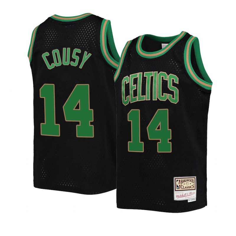 youth bob cousy hardwood classics black reload jersey