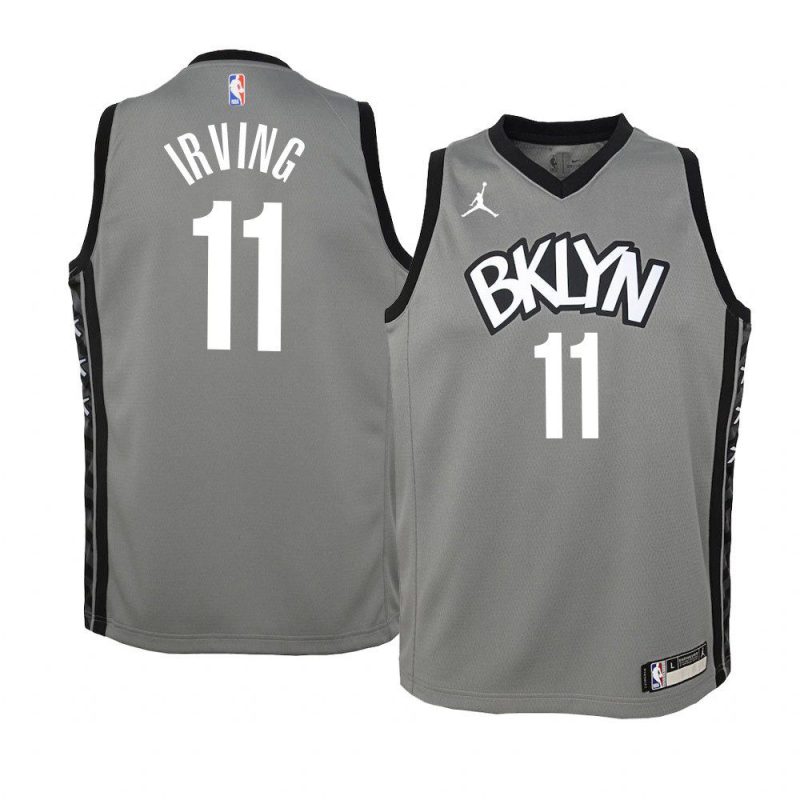 youth brooklyn nets kyrie irving gray statement jersey