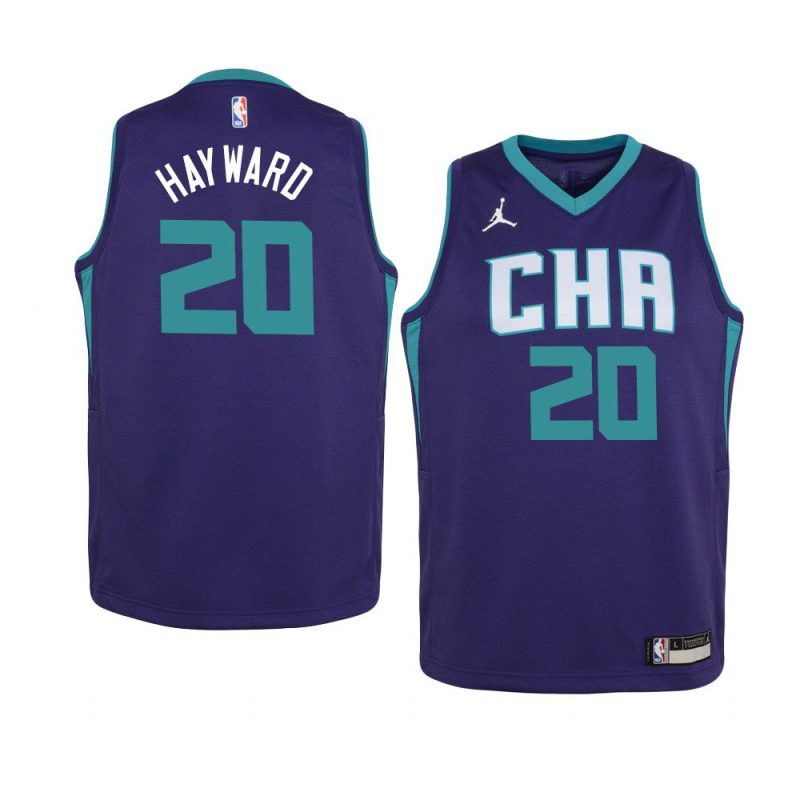 youth charlotte hornets gordon hayward purple statement jersey 0a