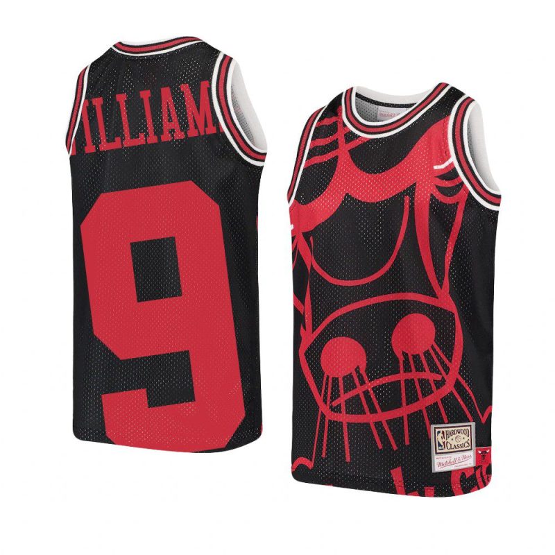 youth chicago bulls patrick williams black big face 2.0 jersey