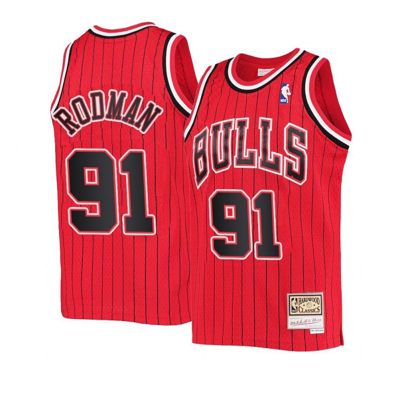 youth dennis rodman throwback red reload jersey