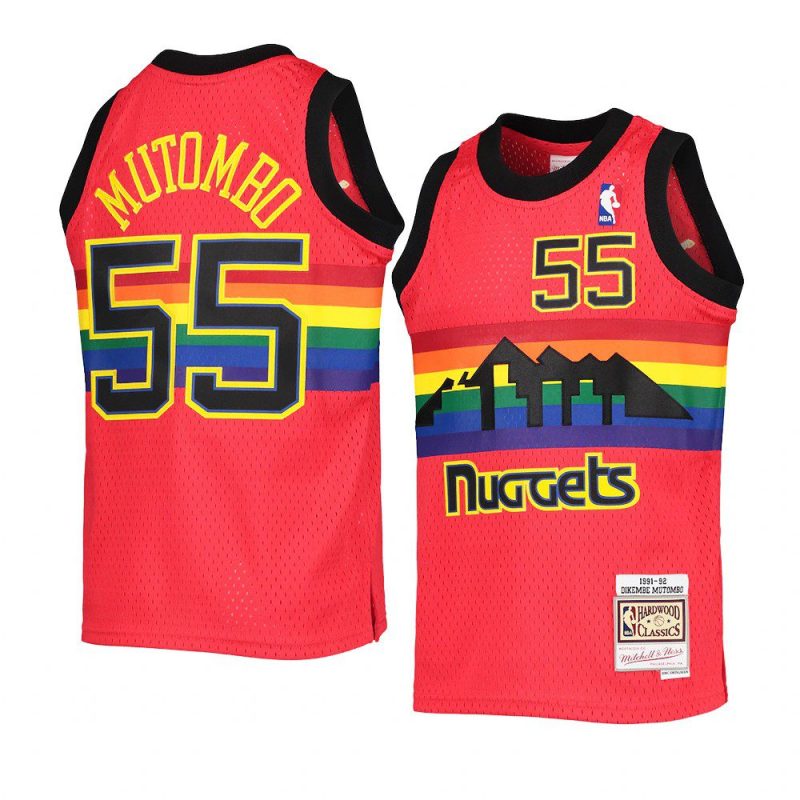 youth denver nuggets dikembe mutombo throwback red reload jersey