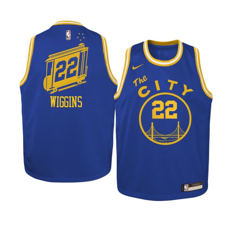 youth golden state warriors andrew wiggins blue hardwood classics jersey