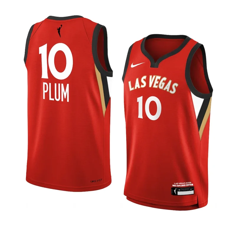 youth kelsey plum las vegas aces red explorer edition jersey