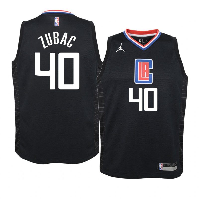 youth la clippers ivica zubac jumpman black statement jersey