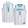 youth lamelo ball hornets white association edition jersey