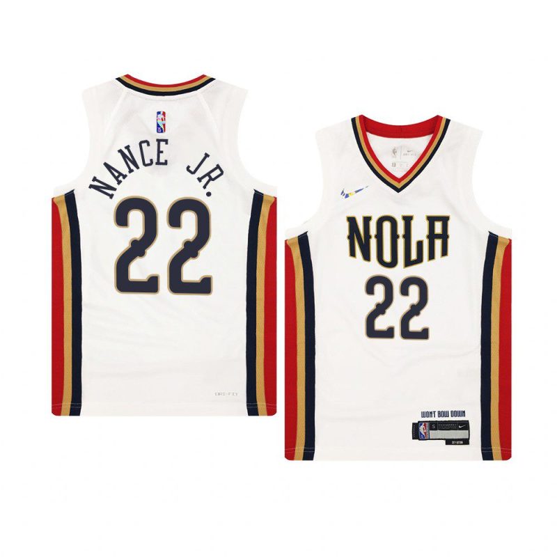 youth larry nance jr. pelicans white city edition jersey