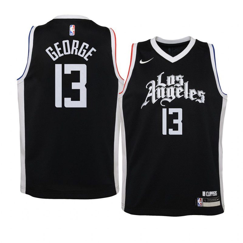 youth los angeles clippers paul george black city jersey