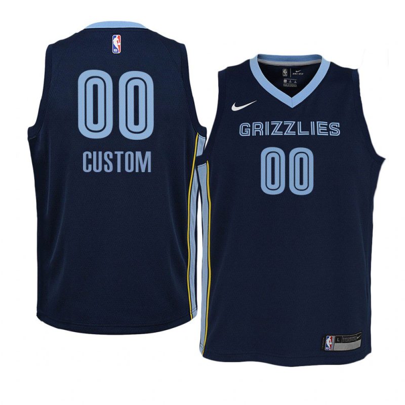youth memphis grizzlies custom navy icon edition jersey