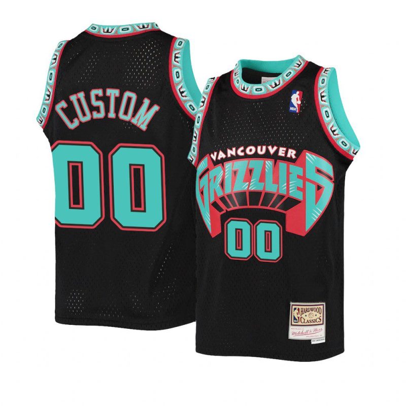 youth memphis grizzlies custom throwback black reload jersey