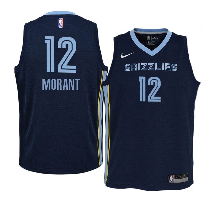 youth memphis grizzlies ja morant navy icon edition jersey