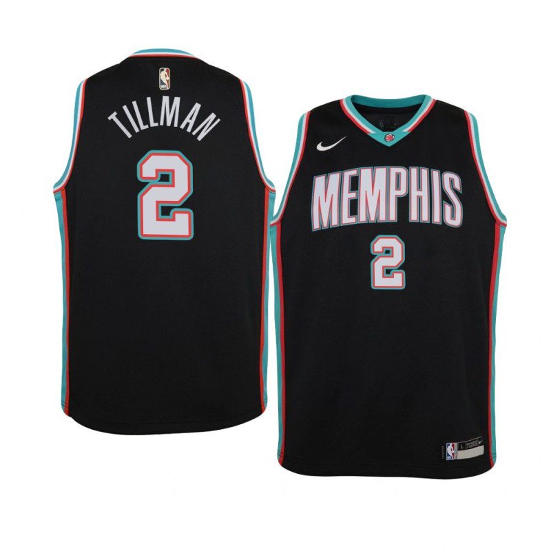 youth memphis grizzlies xavier tillman black hardwood classics jersey