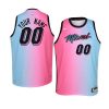 youth miami heat custom pink blue city jersey