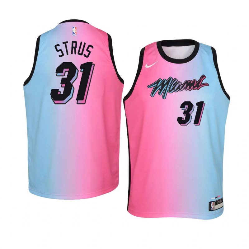 youth miami heat max strus pink blue city jersey