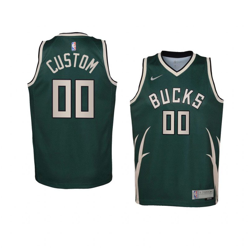 youth milwaukee bucks custom swingman green earned edition jersey