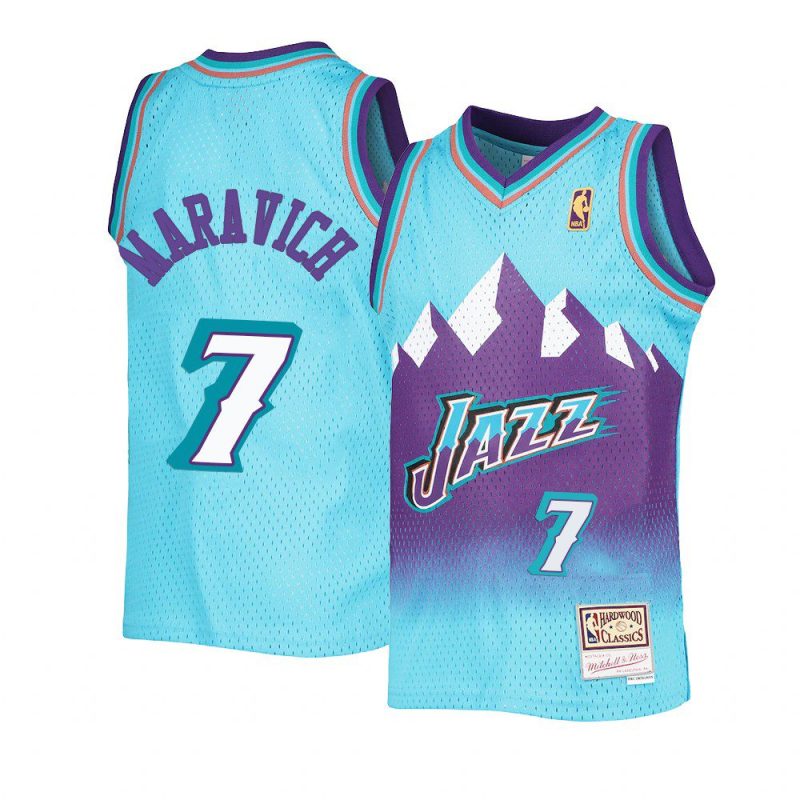 youth pete maravich throwback blue reload jersey