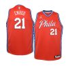 youth philadelphia 76ers joel embiid red statement jersey
