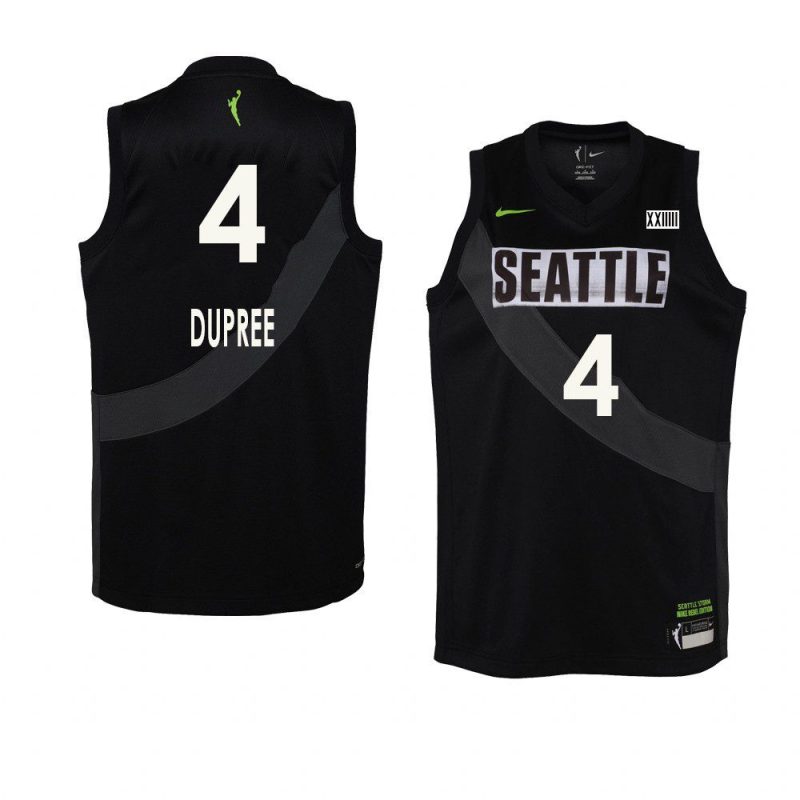 youth seattle storm candice dupree black rebel edition jersey