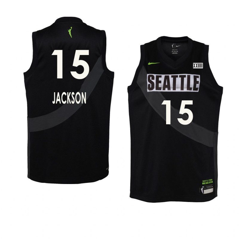 youth seattle storm lauren jackson black rebel edition jersey