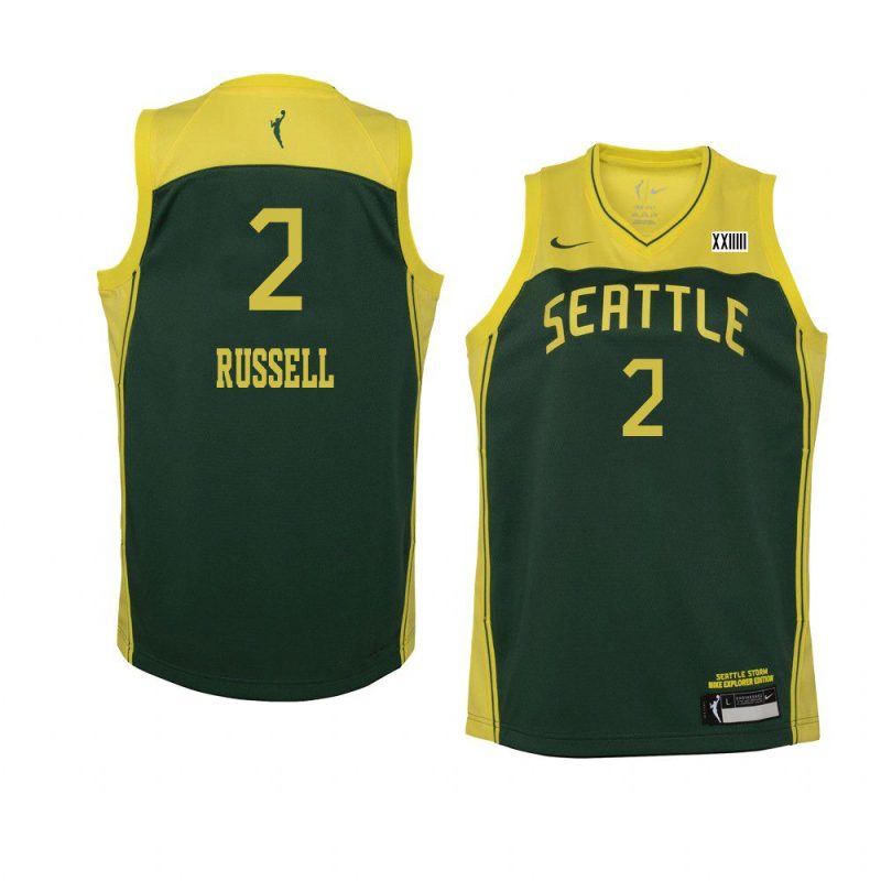 youth seattle storm mercedes russell green explorer edition jersey