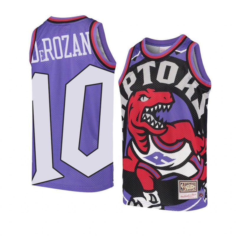 youth toronto raptors demar derozan purple big face jersey