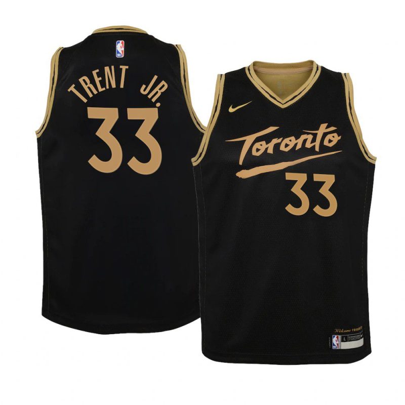 youth toronto raptors gary trent jr. black city edition jersey