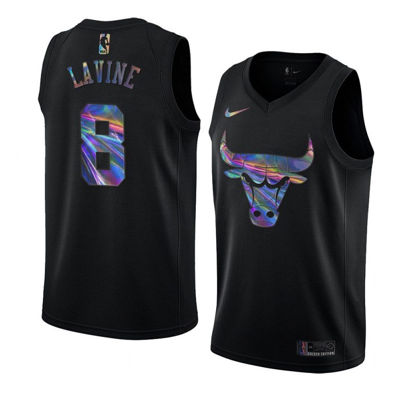 zach lavine jersey iridescent holographic black limited edition