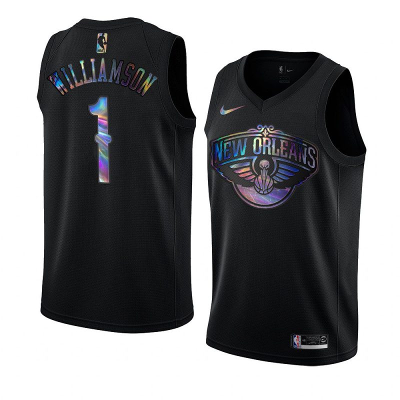 zion williamson jersey iridescent holographic black limited edition