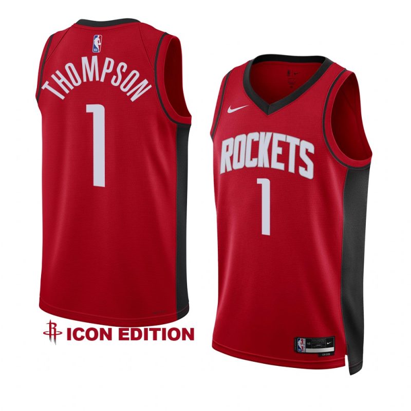 amen thompson rockets icon edition red 2023 nba draft jersey