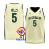 australia basketball 2023 fiba world cup patty mills gold replica jersey