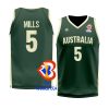 australia basketball 2023 fiba world cup patty mills green replica jersey