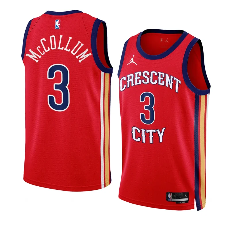 c.j. mccollum pelicansjersey 2023 24statement edition redswingman