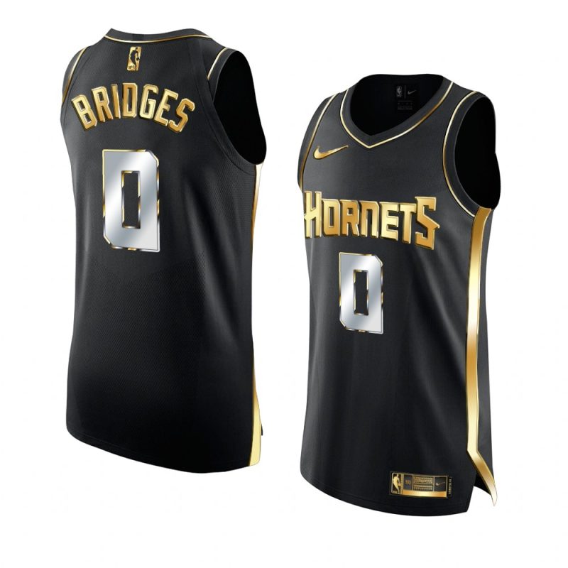 charlotte hornets miles bridges black golden edition jersey