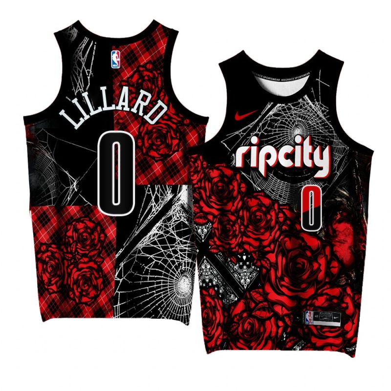 damian lillard blazers rose garden exclusive editionjersey black