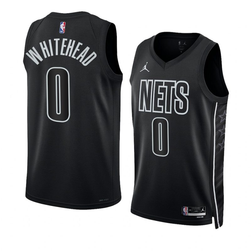 dariq whitehead nets statement edition black 2023 nba draft jersey