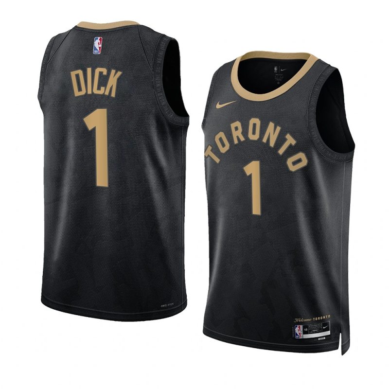 gradey dick raptors city edition black 2023 nba draft jersey