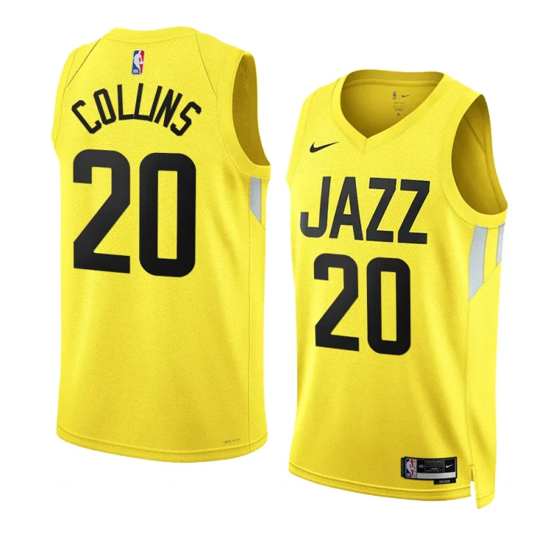 jazz john collins yellow 2022 2023icon edition swingman jersey