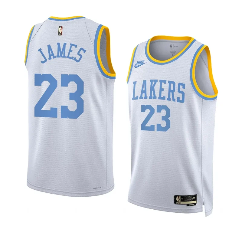 lebron james lakersjersey classic edition whiteswingman