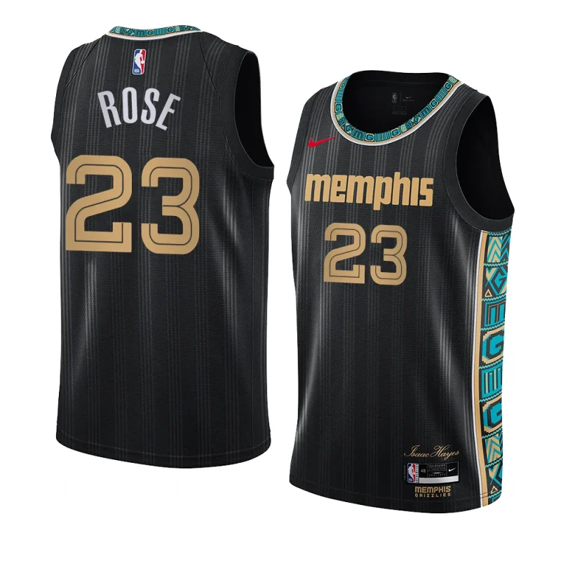 men derrick rose black classic edition grizzliesjersey