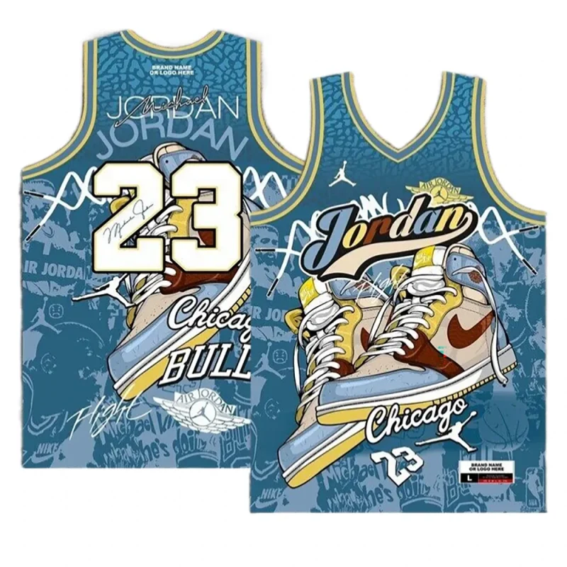 michael jordan bulls goat edition basketballjersey blue